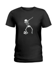 HALLOWEEN DABBING SKELETON SOCCER T-SHIRT Ladies T-Shirt thumbnail