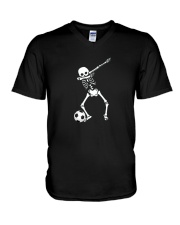 HALLOWEEN DABBING SKELETON SOCCER T-SHIRT V-Neck T-Shirt thumbnail
