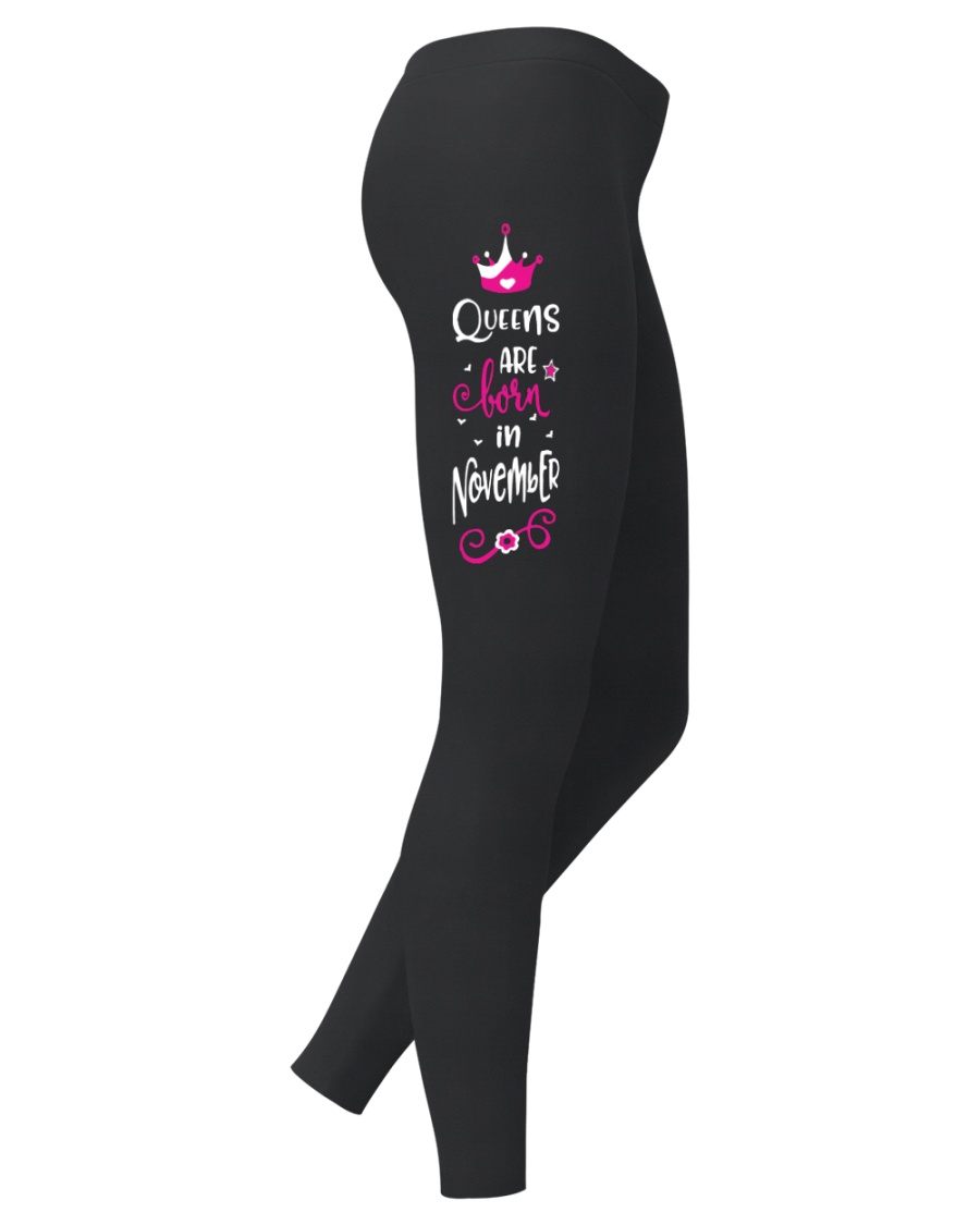 Queens Are Born In November Pink Ladies Leggings
