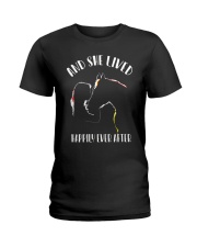 AND SHE LIVED HAPPILY EVER AFTER Ladies T-Shirt thumbnail