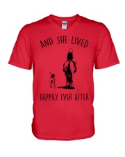 SHE LIVED HAPPILY EVER AFTER V-Neck T-Shirt thumbnail