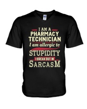 Sarcastic Pharmacy Technician Shirt V-Neck T-Shirt thumbnail