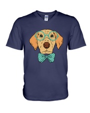 Cool Hipster Dog Shirt V-Neck T-Shirt thumbnail
