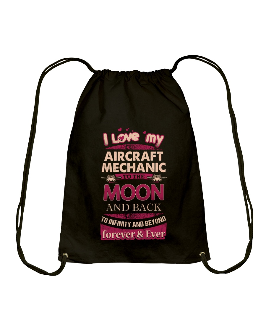 I love my Aircraft Mechanic to the Moon Drawstring Bag