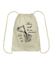 BLACK THERE WILL BE AN ANSWER Drawstring Bag thumbnail