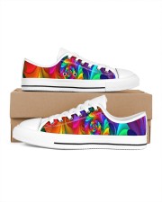 RAINBOW CANDY SPIRAL Men's Low Top White Shoes thumbnail