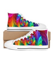 RAINBOW CANDY SPIRAL Women's High Top White Shoes thumbnail