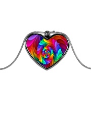 RAINBOW CANDY SPIRAL Metallic Heart Necklace thumbnail