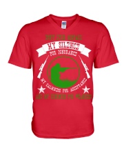 i am sniper gamer V-Neck T-Shirt front