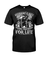 HUSBAND WIFE RIDING PARTNERS FOR LIFE - MB355 Classic T-Shirt front