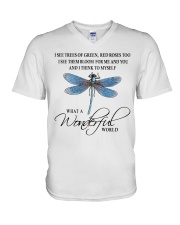 WHAT A WONDERFUL WORLD V-Neck T-Shirt tile