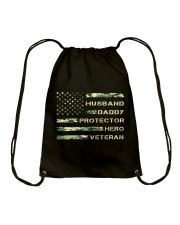 HUSBAND DADDY PROTECTOR HERO VETERAN Drawstring Bag tile