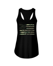 HUSBAND DADDY PROTECTOR HERO VETERAN Ladies Flowy Tank tile