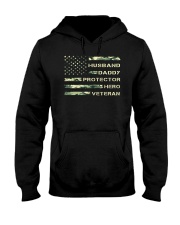 HUSBAND DADDY PROTECTOR HERO VETERAN Hooded Sweatshirt tile