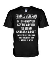 FEMALE VETERAN - MB339 V-Neck T-Shirt tile