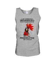 I AM CURRENTLY UNSUPERVISED Unisex Tank tile