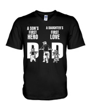 A SON'S FIRST HERO A DAUGHTER'S FIRST LOVE V-Neck T-Shirt thumbnail