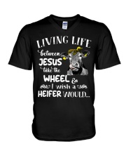I WISH A HEIFER WOULD V-Neck T-Shirt tile