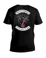 THIS IS AMERICA FIT IN OR FUCK OFF V-Neck T-Shirt thumbnail