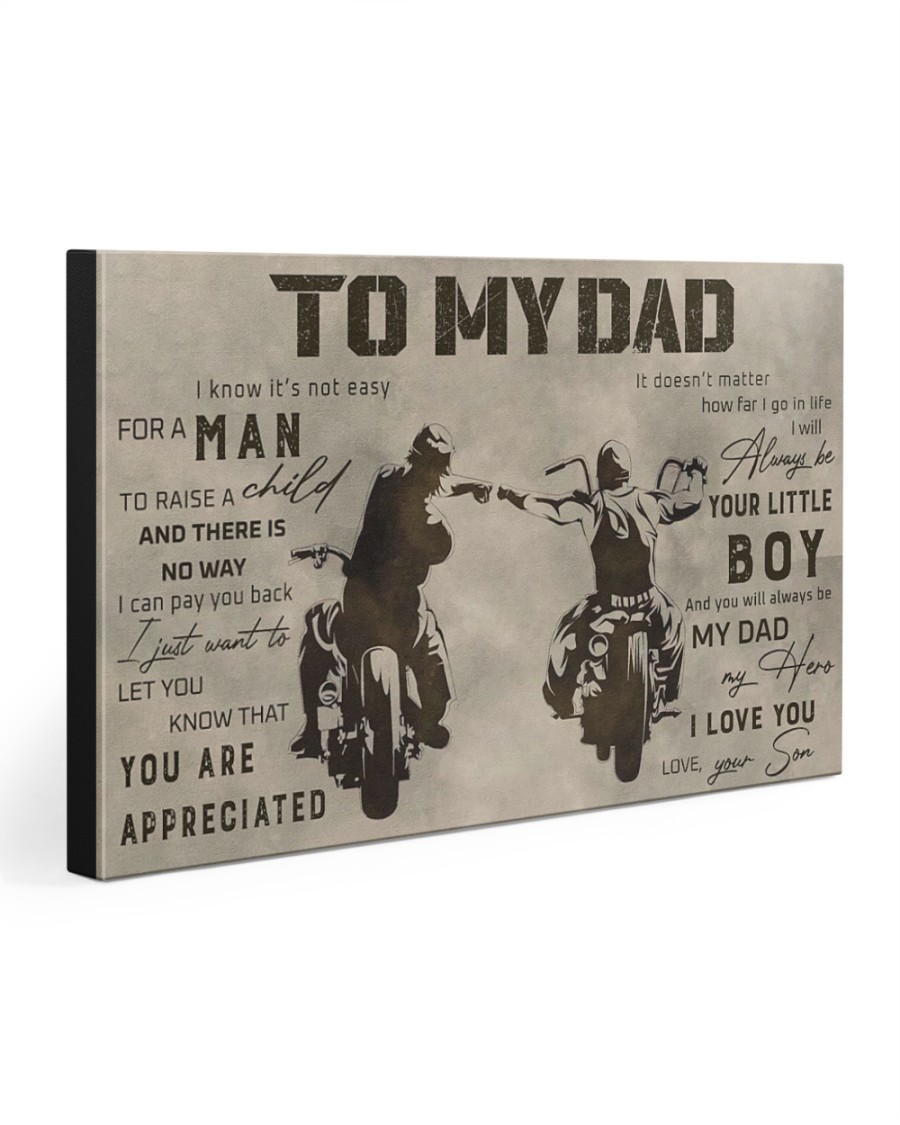 TO MY DAD - BIKER- MB284 30x20 Gallery Wrapped Canvas Prints