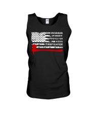HUSBAND DADDY PROTECTOR HERO FIREFIGHTER Unisex Tank tile