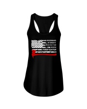 HUSBAND DADDY PROTECTOR HERO FIREFIGHTER Ladies Flowy Tank tile