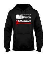 HUSBAND DADDY PROTECTOR HERO FIREFIGHTER Hooded Sweatshirt tile