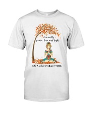IM MOSTLY PEACE LOVE AND LIGHT Classic T-Shirt front