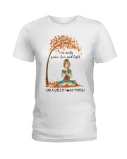 IM MOSTLY PEACE LOVE AND LIGHT Ladies T-Shirt tile