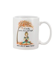 IM MOSTLY PEACE LOVE AND LIGHT Mug tile