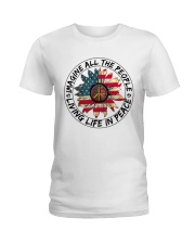 Imagine all the people living life in peace Ladies T-Shirt tile