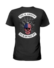 THIS IS AMERICA FIT IN OR FUCK OFF Ladies T-Shirt thumbnail