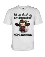 LET ME CHECK MY GIVEASHITOMETER V-Neck T-Shirt tile