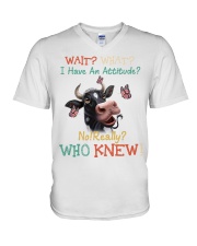 I HAVE AN ATTITUDE V-Neck T-Shirt tile