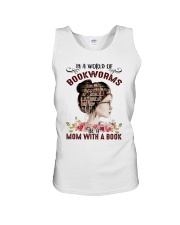 MOM WITH A BOOK Unisex Tank tile