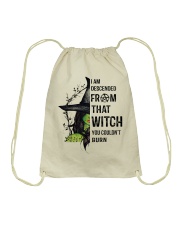 I AM DESCENDED FROM THAT WITCH Drawstring Bag thumbnail