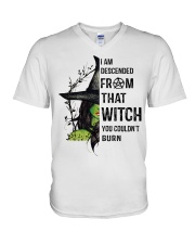 I AM DESCENDED FROM THAT WITCH V-Neck T-Shirt thumbnail