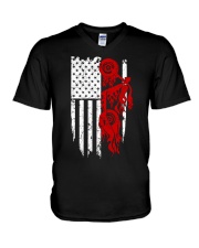 BIKE AMERICAN FLAG - MB244 V-Neck T-Shirt thumbnail