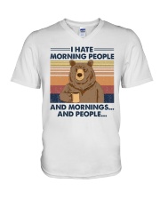 I HATE MORNING PEOPLE V-Neck T-Shirt tile