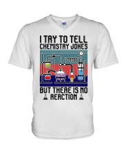 I TRY TO TELL CHEMISTRY JOKES V-Neck T-Shirt tile