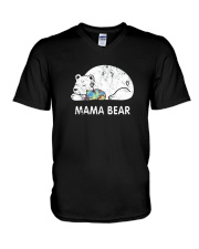 Mama Bear Autism Awareness T-Shirt V-Neck T-Shirt thumbnail