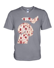 DOG LOVER - CHRISTMAS V-Neck T-Shirt tile