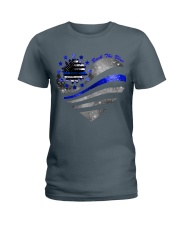 BACK THE BLUE HEART Ladies T-Shirt tile