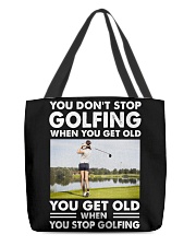 YOU DON'T STOP PLAYING WHEN YOU GET OLD All-Over Tote tile