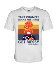 TAKE CHANCE MAKE MISTAKE - DANCE TEACHER V-Neck T-Shirt tile