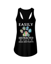 easily distracted by dogs and plants Ladies Flowy Tank tile