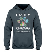 easily distracted by dogs and plants Hooded Sweatshirt front
