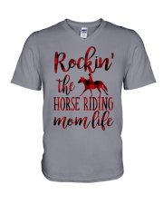 ROCKIN THE HORSE RIDING MOM LIFE V-Neck T-Shirt tile