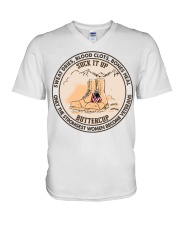 SWEAT DRIES BLOOD CLOTS BONES HEAL - VETERANS V-Neck T-Shirt tile