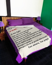 A mio Figlio - Papà Large Fleece Blanket - 60" x 80" aos-coral-fleece-blanket-60x80-lifestyle-front-01